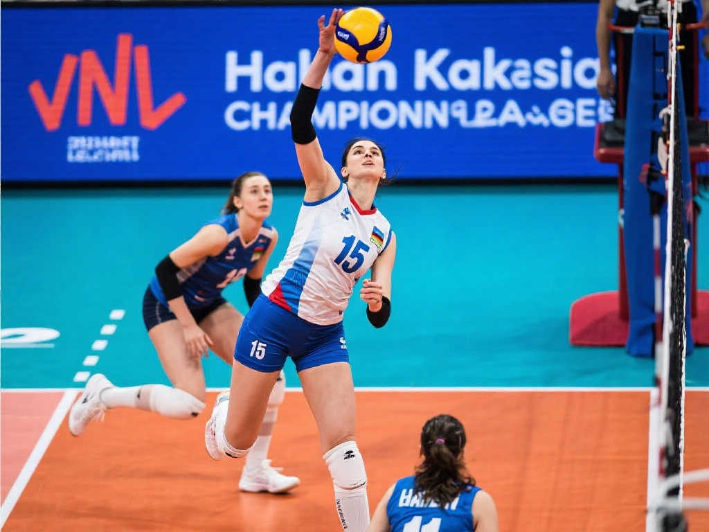 亚洲女排冠军联赛决赛：哈萨克斯坦静候中越对决胜者